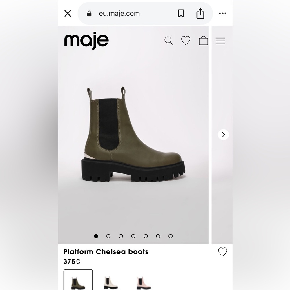 Maje real leather Platform Chelsea Boots